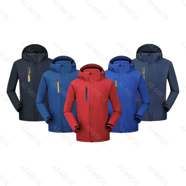 AI-MICH Custom Logo Soft Shell Hood Male Winter Outdoor Jacket Coat Waterproof Jacket Multi -Function Set 100 % Polyester - Image 4