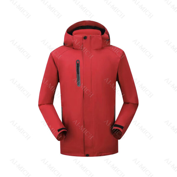 AI-MICH Custom Logo Soft Shell Hood Male Winter Outdoor Jacket Coat Waterproof Jacket Multi -Function Set 100 % Polyester - Image 8