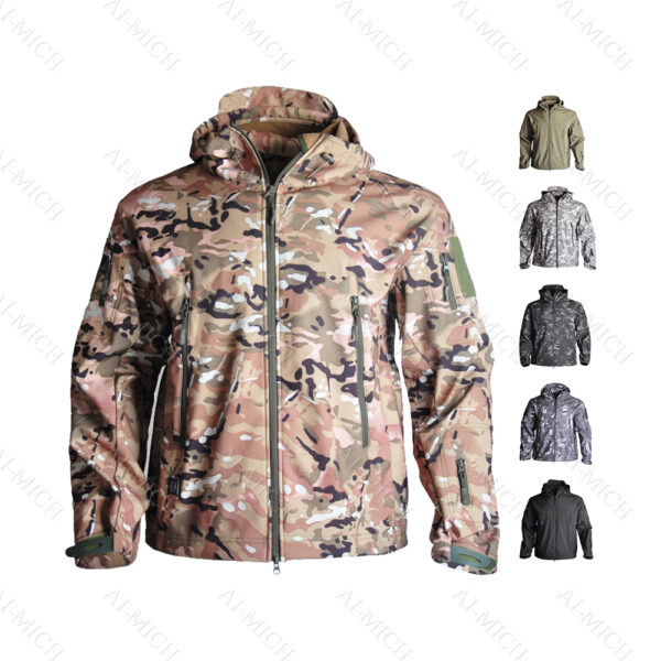 AI-MICH Fashionable Function Water Proof Set Jacket Customize Service Wholesale Jacket Waterproof Outdoor Jacket Lightweight Camouflage - Image 4