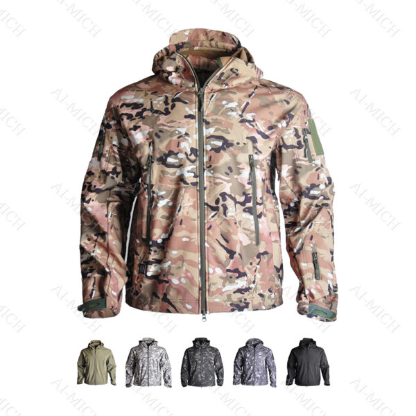 AI-MICH Fashionable Function Water Proof Set Jacket Customize Service Wholesale Jacket Waterproof Outdoor Jacket Lightweight Camouflage - Image 5