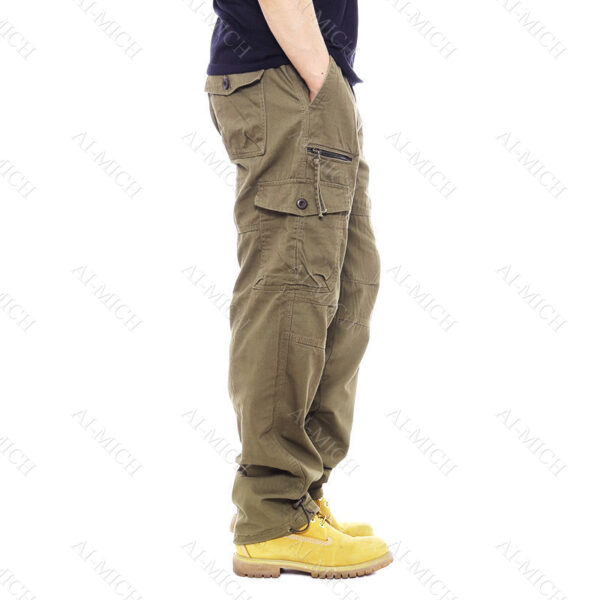 AI-MICH Customized Casual Work Pants Outdoor Sports Tactical PantsPocket Water Proof Elastic Increase Code Men 100% Cotton