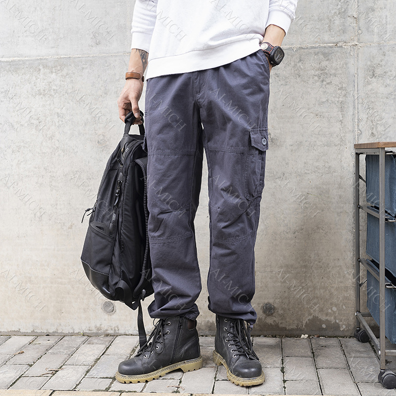 AI-MICH Spring And Autumn Trousers Male Pocket Casual Pants Trendly ...