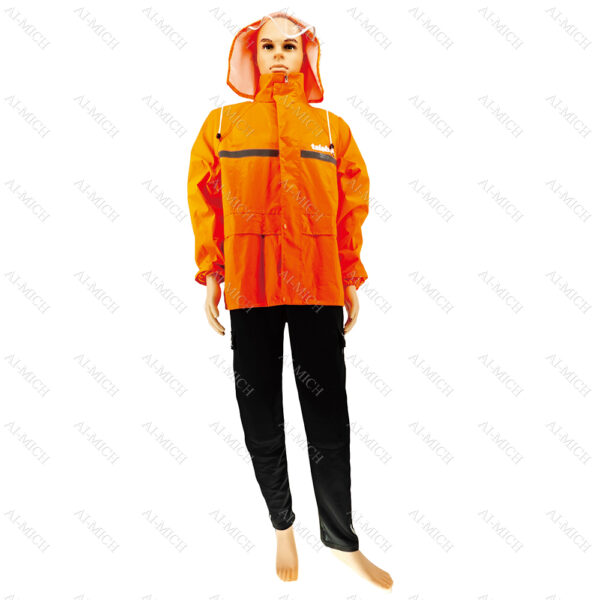 AI-MICH Custom High Visibility Reflective Safety Outdoor Riding Split Raincoat Rain Pants Suit Talabat Raincoat Set