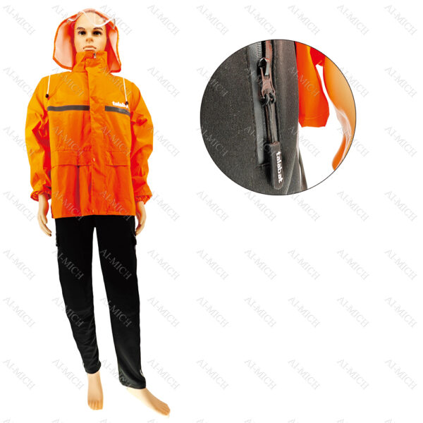 AI-MICH Custom High Visibility Reflective Safety Outdoor Riding Split Raincoat Rain Pants Suit Talabat Raincoat Set - Image 2