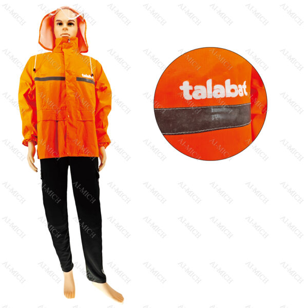 AI-MICH Custom High Visibility Reflective Safety Outdoor Riding Split Raincoat Rain Pants Suit Talabat Raincoat Set - Image 7