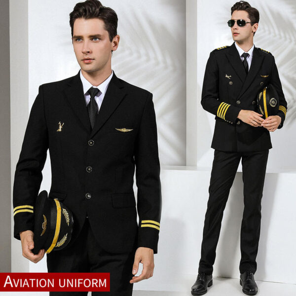 AI-MICH Airline Pilot's Uniform Suit Captain Less Empty Coat Man Annual Meeting Dress Customization Wholesale Unique - Image 5