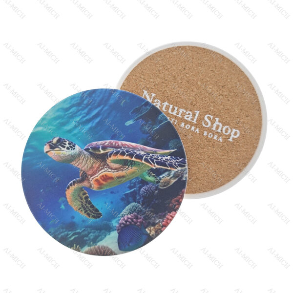 AI-MICH Sublimation Blanks Car Cup Coasters Absorbent Car Coasters Ceramic Stone With A Finger Notch For Easy Removal Of Auto Cupholder - Image 4