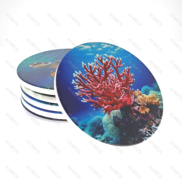 AI-MICH Sublimation Blanks Car Cup Coasters Absorbent Car Coasters Ceramic Stone With A Finger Notch For Easy Removal Of Auto Cupholder - Image 6