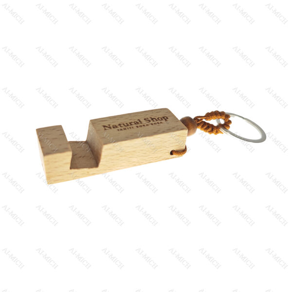 AI-MICH Wooden Phone Holder With Key Chain Mobile Phone Stand Keychain Custom ogo Mobile Phone Holders Mobile Phone Holder Keychain - Image 2